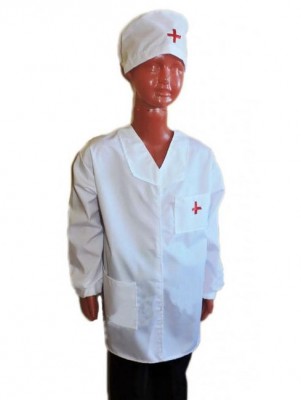 Костюм Доктора из Х/Б ткани Игровой комплект (халат с длинным рукавом, шапочка)
