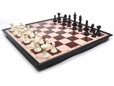Шахматы шашки - настольная магнитная игра 2в1 с доской (27*27см или 33*33см)