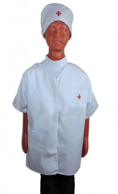 Костюм Доктора из Х/Б ткани Игровой комплект (халат с коротким рукавом, шапочка) 116-122см
