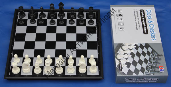 Шахматы-шашки магнитные пластиковые с доской (31 см)