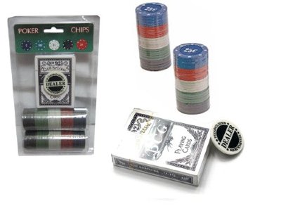 Набор для игры в покер. 80 фишек с номиналом, фишка дилера,  колода карт QH-80 