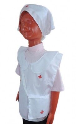 Костюм медсестры Игровой комплект из Х/Б ткани (Халатик, косынка, сумка) 