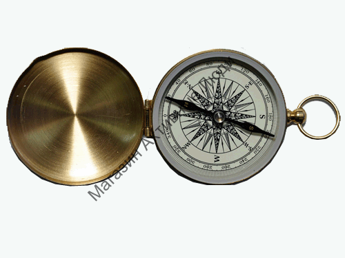 Компас металлический круглый с крышкой и кольцом J501