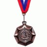Медаль БРОНЗА диаметр 6,5см. С лентой триколор (мод.Е04) 