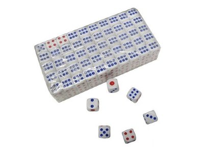 Кубик игровой белый №18 (упаковка 100шт.)