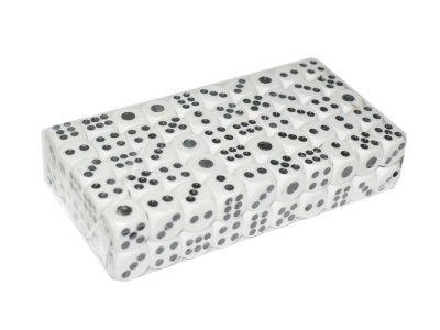 Кубик игровой белый №14 (упаковка 100шт.) 