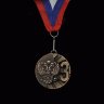 Медаль Герб России  ЗОЛОТО, СЕРЕБРО, БРОНЗА, диаметр 5см, лента триколор  (мод.5200/1,2,3)  