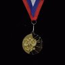 Медаль Герб России  ЗОЛОТО, СЕРЕБРО, БРОНЗА, диаметр 5см, лента триколор  (мод.5200/1,2,3)  