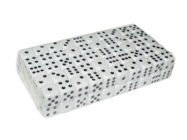 Кубик игровой белый №16 (упаковка 100шт.)   