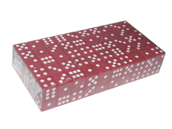 Кубик игровой красный №15 (упаковка 100шт.)    