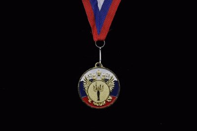 Медаль Ника в круге на фоне герба  ЗОЛОТО, СЕРЕБРО, БРОНЗА, диаметр 5см с лентой (мод.5200/7,8,9) 