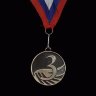 Медаль с большим номером на волнах  ЗОЛОТО, СЕРЕБРО, БРОНЗА, диаметр 5см с лентой (мод.5200/13) 