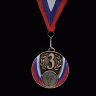 Медаль в триколоре ЗОЛОТО, СЕРЕБРО, БРОНЗА, диаметр 6,5см с лентой (мод.5201/7) 