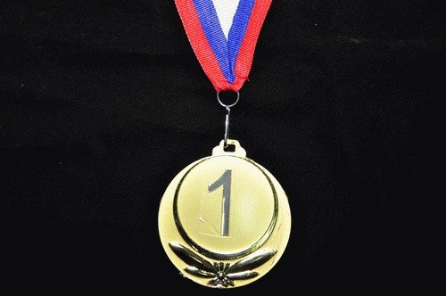 Медаль ЗОЛОТО, СЕРЕБРО, БРОНЗА, диаметр 6,5см с лентой (мод.5202/1) 