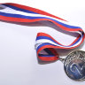 Медаль ДВУХСТОРОННЯЯ  ЗОЛОТО, СЕРЕБРО, БРОНЗА, диаметр 6,5см с лентой (мод.1905/1)  