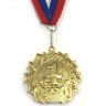 Медаль ЗОЛОТО, СЕРЕБРО, БРОНЗА, диаметр 6см, длина ленты 39см (мод.1803)