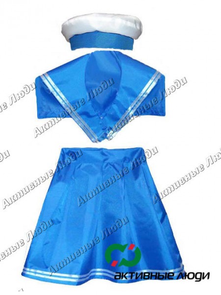Морячка Игровой комплект для девочки (берет, воротничок и юбка)