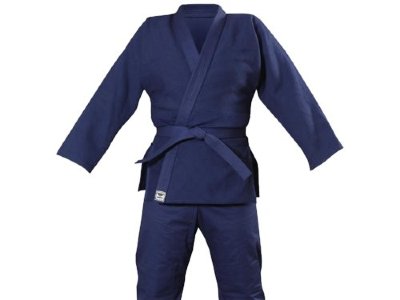 Кимоно дзюдо синее 100% хлопок, плотность куртки 650-670гр./кв.м., плотность брюк 330-370гр./кв.м
