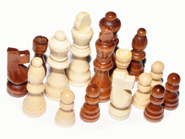 Фигуры шахматные лакированные деревянные малые без утяжелителя 