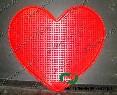 Коврик массажный Сердце (подарочный) из силиконовой резины мод.1301