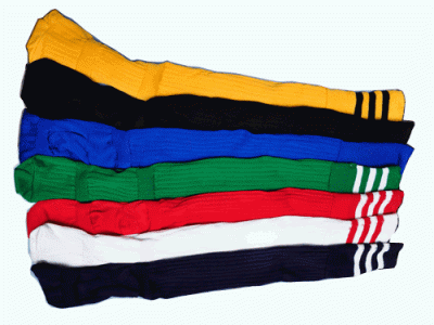 Гетры футбольные подростковые разного цвета  (длина по стопе в не растянутом виде 19-20см, высота 45см) мод.9001