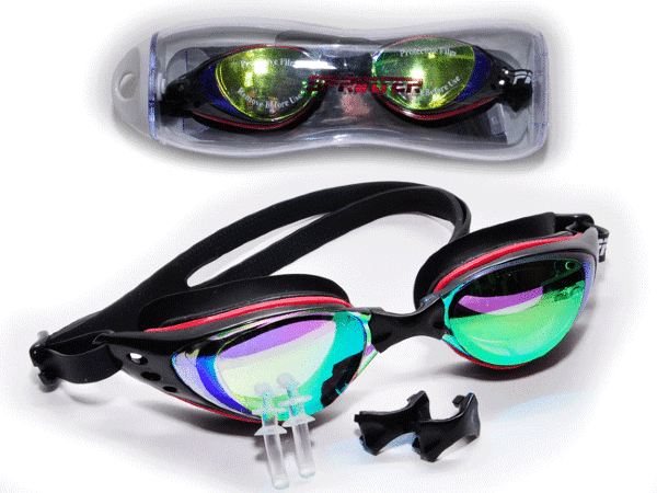 Очки для плавания, оправа силикон, антифог, съемные переносицы  мод.YYK390